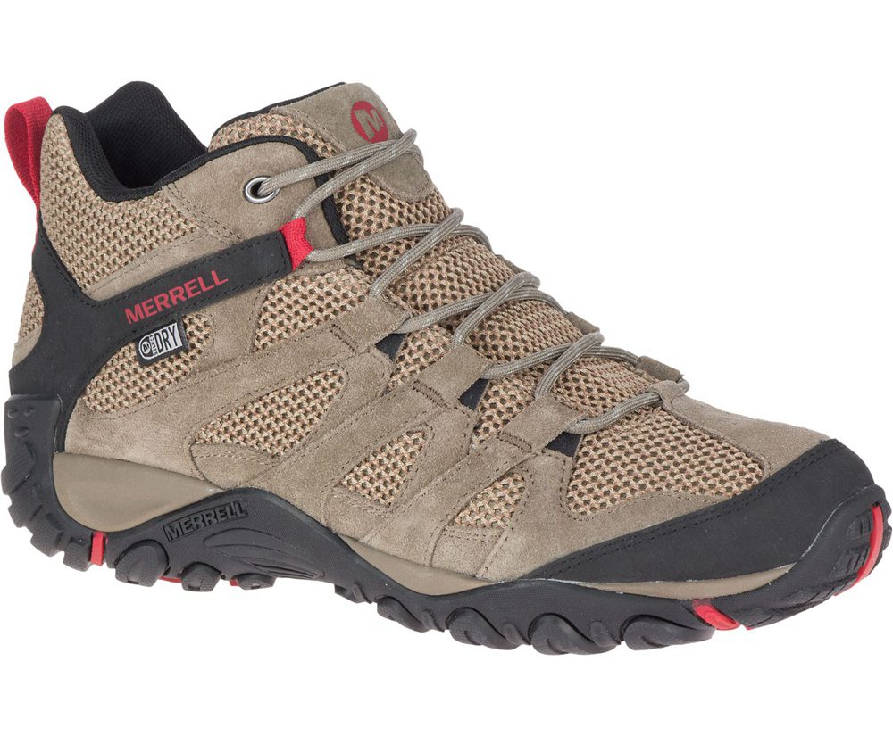 Kozaki Merrell Męskie Brązowe - Alverstone Mid Waterproof - 813540-IEG